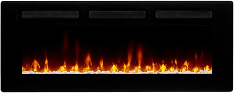Semineu electric liniar DIMPLEX incorporabil Sierra 48  Optiflame Negru cu sunet
