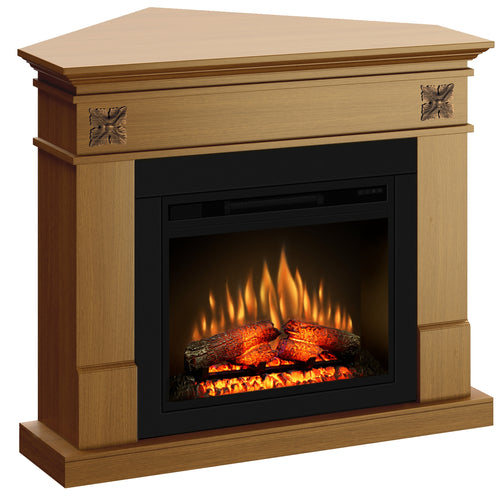 Semineu ECOFLAME PRO - Lisabona Flower colt stejar, flacara 3D de 23 inci cu teme de culoare, incalzire infrared si sunet