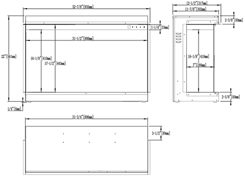 Semineu electric liniar 3D incorporabil AFLAMO Superb 33 Negru cu sunet