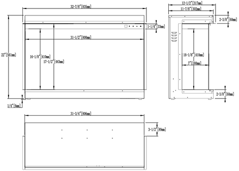 Focar electric liniar incorporabil 3D Aflamo Superb 33 Negru cu sunet