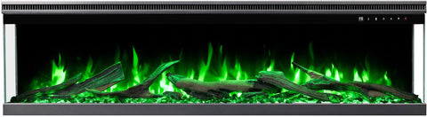 Semineu electric liniar 3D incorporabil AFLAMO Unique PRO 140, Multicolor, sunet incorporat, Smart APP + telecomanda