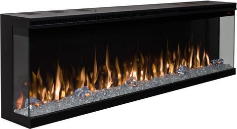 Semineu electric liniar 3D incorporabil AFLAMO Unique 183 Negru cu sunet