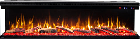 Semineu electric liniar 3D incorporabil AFLAMO Unique 183 Negru cu sunet