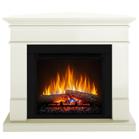 Semineu electric DIMPLEX Lisabona Drept/Colt Vanilie cu focar electric 3D Optiflame XHD23 si sunet