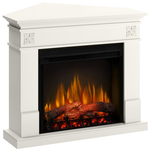Semineu electric DIMPLEX Lisabona Flower Drept/Colt Vanilie cu focar electric 3D Optiflame XHD28 si sunet