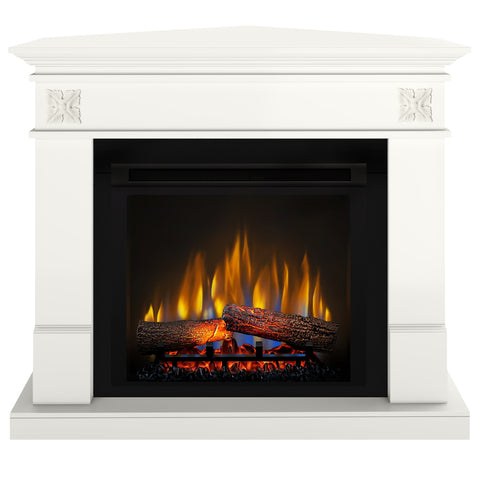 Semineu electric DIMPLEX Lisabona Flower Drept/Colt Vanilie cu focar electric 3D Optiflame XHD23 si sunet