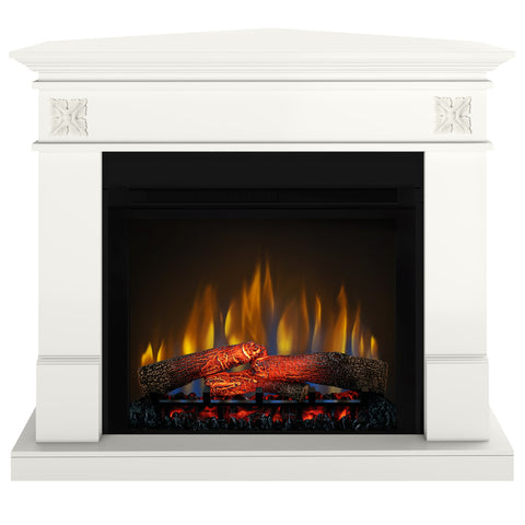 Semineu electric DIMPLEX Lisabona Flower Drept/Colt Vanilie cu focar electric 3D Optiflame XHD28 si sunet