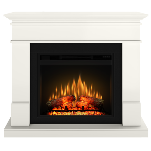Semineu electric ECOFLAME PRO - Lisabona vanilla, flacara 3D de 23 inci cu teme de culoare, incalzire infrared si sunet