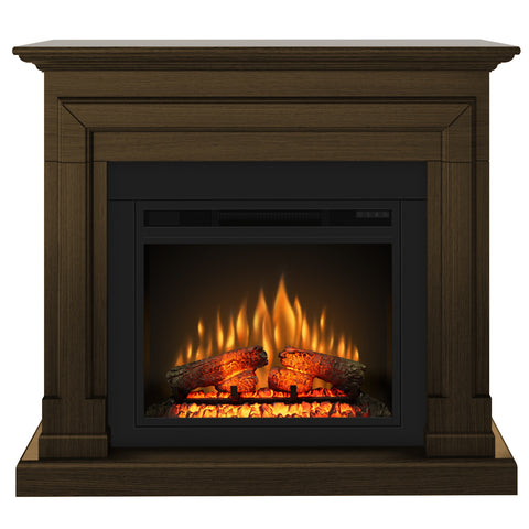 Semineu electric ECOFLAME PRO - Barcelona walnut, flacara 3D de 23 inci cu teme de culoare, incalzire infrared si sunet