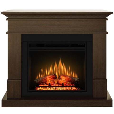Semineu electric ECOFLAME PRO - Lisabona walnut, flacara 3D de 23 inci cu teme de culoare, incalzire infrared si sunet