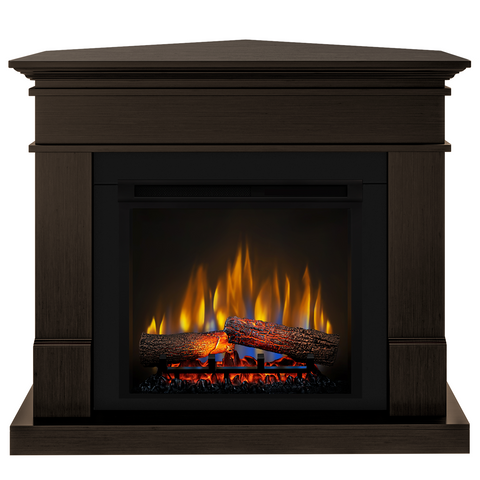 Semineu electric Lisabona wenge colt SLIM LINE cu focar electric 3D Dimplex Optiflame XHD23 si sunet