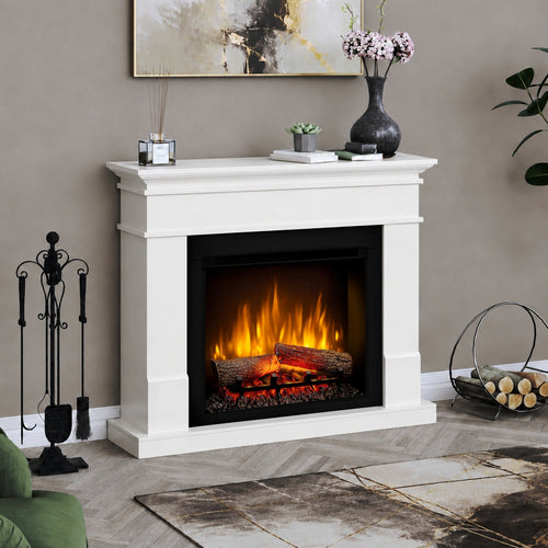 Semineu electric DIMPLEX Lisabona Alb cu focar electric 3D Optiflame XHD23 si sunet