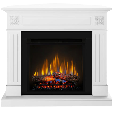 Semineu electric DIMPLEX London Drept/Colt Alb cu focar electric 3D Optiflame XHD23 si sunet