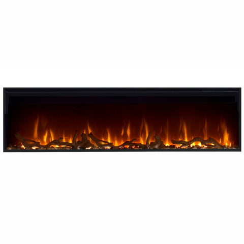 Semineu electric liniar 3D incorporabil DIMPLEX Ignite XL 74 Wood  Optiflame MultiFire XD Negru cu sunet